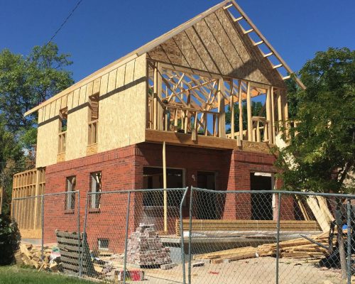 Bacon Lane Architect LLC Residential Addition Pontiac - progress - trusses up